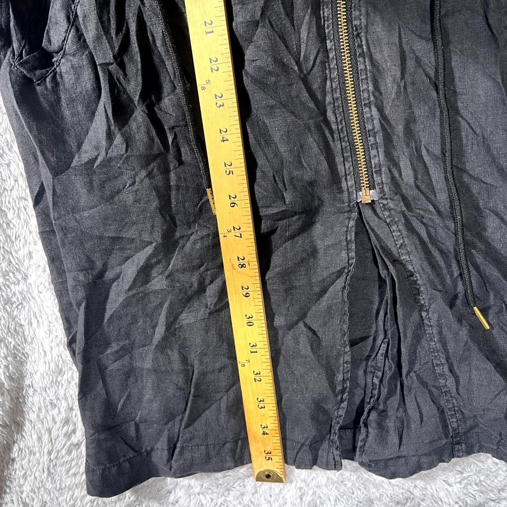 Michael Stars Trench Coat Womens‎ XS Black Cotton Asymmetrical Zip Long Sleeve - Picture 7 of 10